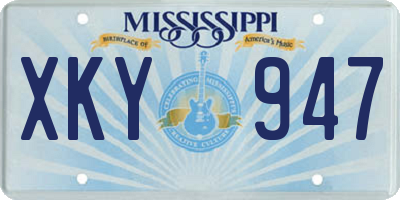 MS license plate XKY947