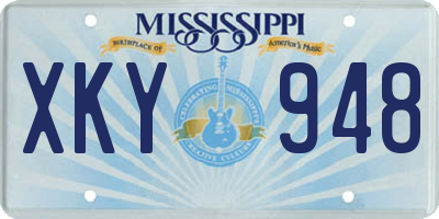 MS license plate XKY948