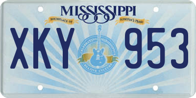 MS license plate XKY953