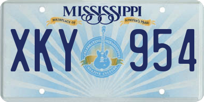MS license plate XKY954