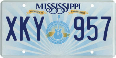 MS license plate XKY957