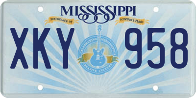 MS license plate XKY958