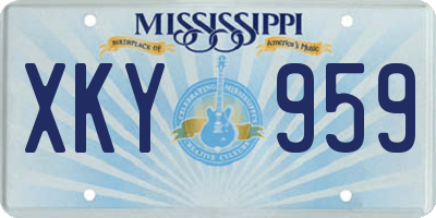 MS license plate XKY959