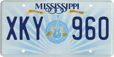 MS license plate XKY960