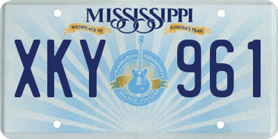 MS license plate XKY961