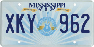 MS license plate XKY962