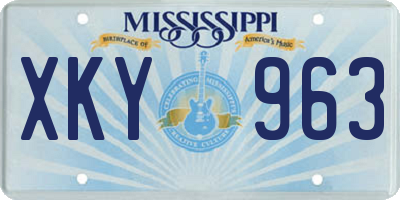MS license plate XKY963