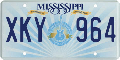 MS license plate XKY964