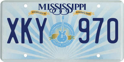 MS license plate XKY970