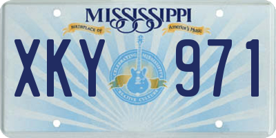 MS license plate XKY971