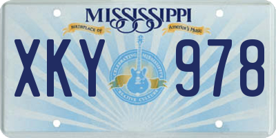 MS license plate XKY978