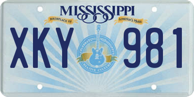MS license plate XKY981