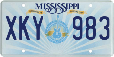 MS license plate XKY983