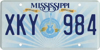 MS license plate XKY984