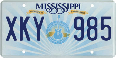 MS license plate XKY985