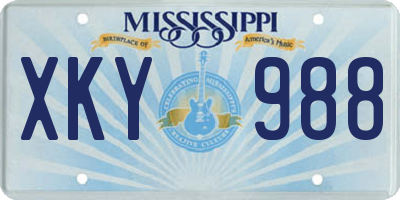 MS license plate XKY988