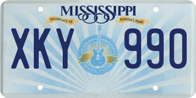 MS license plate XKY990