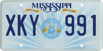 MS license plate XKY991