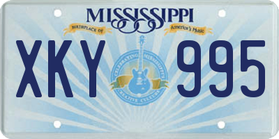 MS license plate XKY995
