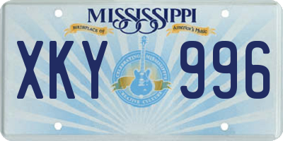 MS license plate XKY996