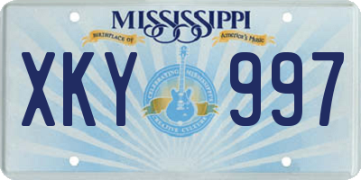 MS license plate XKY997