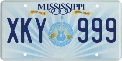 MS license plate XKY999
