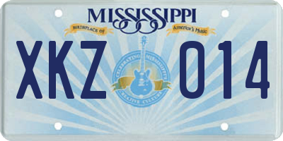 MS license plate XKZ014