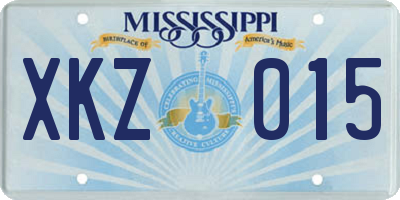 MS license plate XKZ015