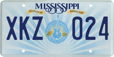MS license plate XKZ024