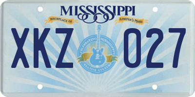MS license plate XKZ027