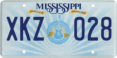 MS license plate XKZ028