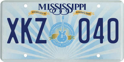 MS license plate XKZ040
