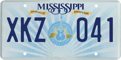 MS license plate XKZ041