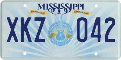 MS license plate XKZ042
