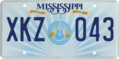 MS license plate XKZ043