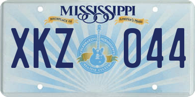 MS license plate XKZ044