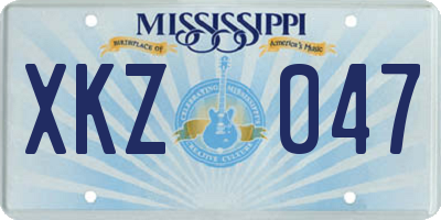 MS license plate XKZ047