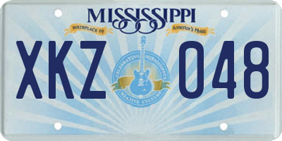 MS license plate XKZ048