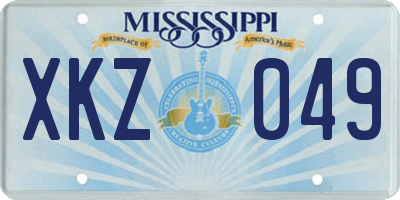 MS license plate XKZ049