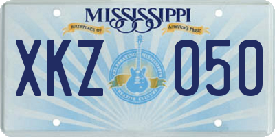 MS license plate XKZ050