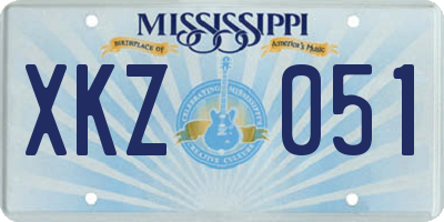 MS license plate XKZ051