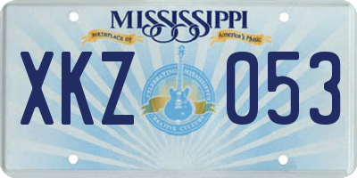 MS license plate XKZ053