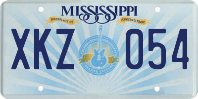 MS license plate XKZ054