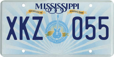 MS license plate XKZ055