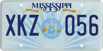 MS license plate XKZ056