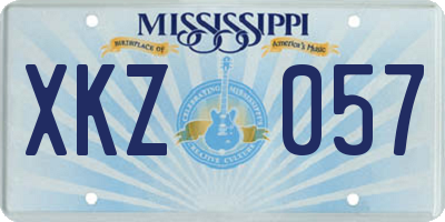 MS license plate XKZ057