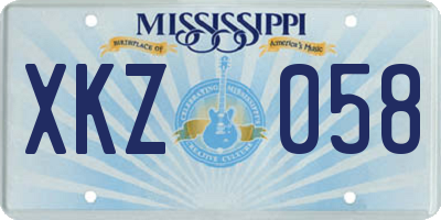 MS license plate XKZ058