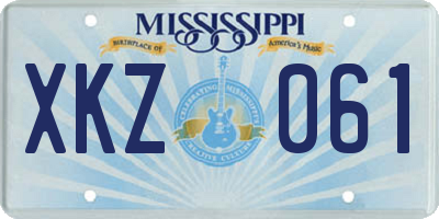 MS license plate XKZ061