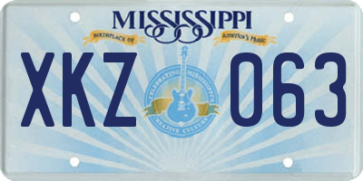 MS license plate XKZ063