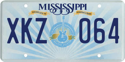 MS license plate XKZ064